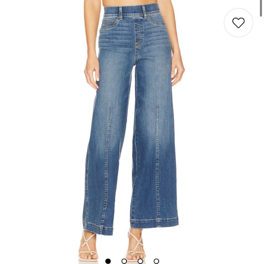 NWT SPANX Seamed Front Wide Leg Jean in Vintage Indigo Women’s SIZE LRG TALL